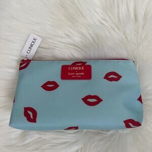 NEW Clinique x Kate Spade Makeup cosmetic bag pouch lips